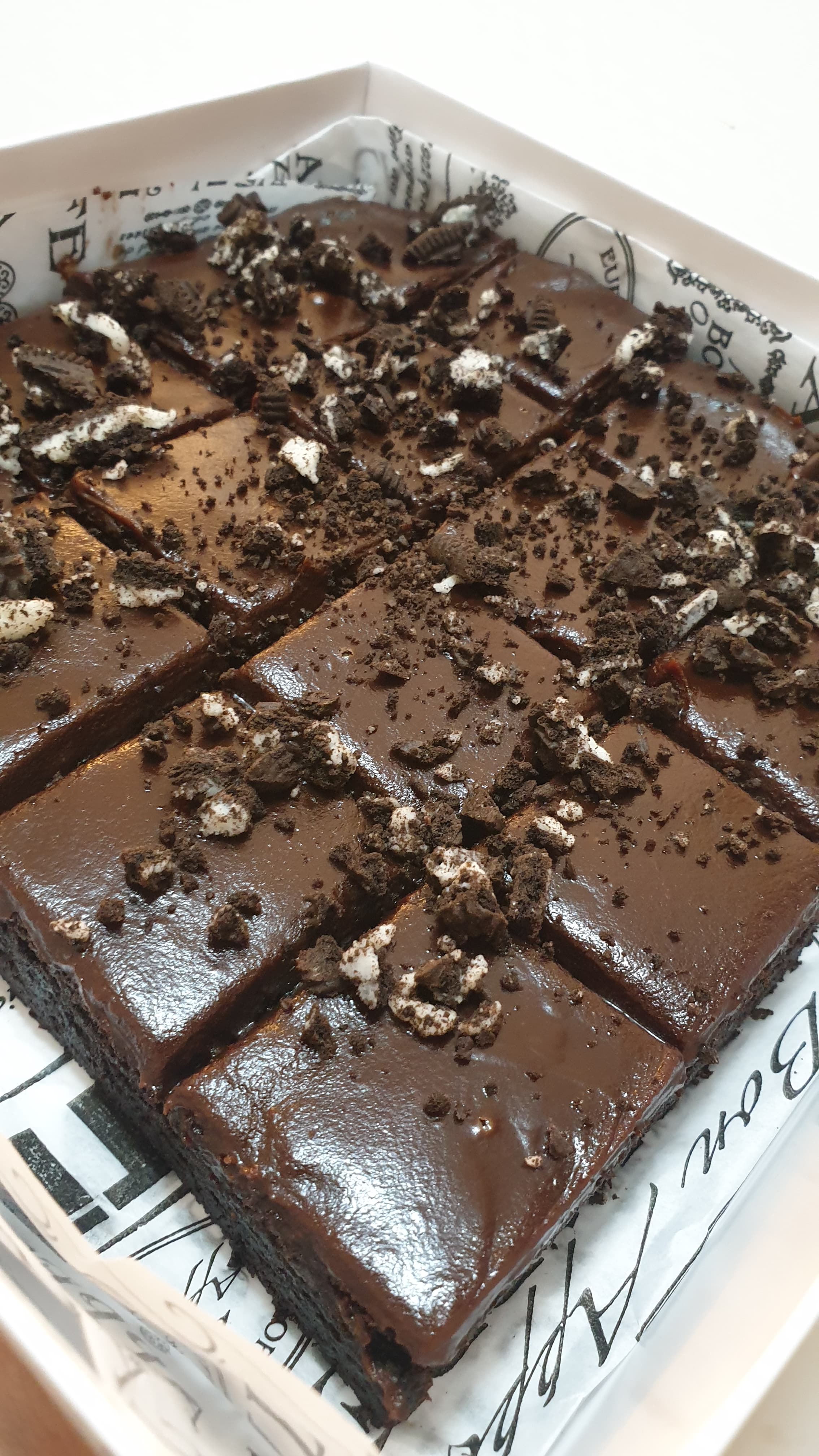 Oreo and ganache Topped Brownie